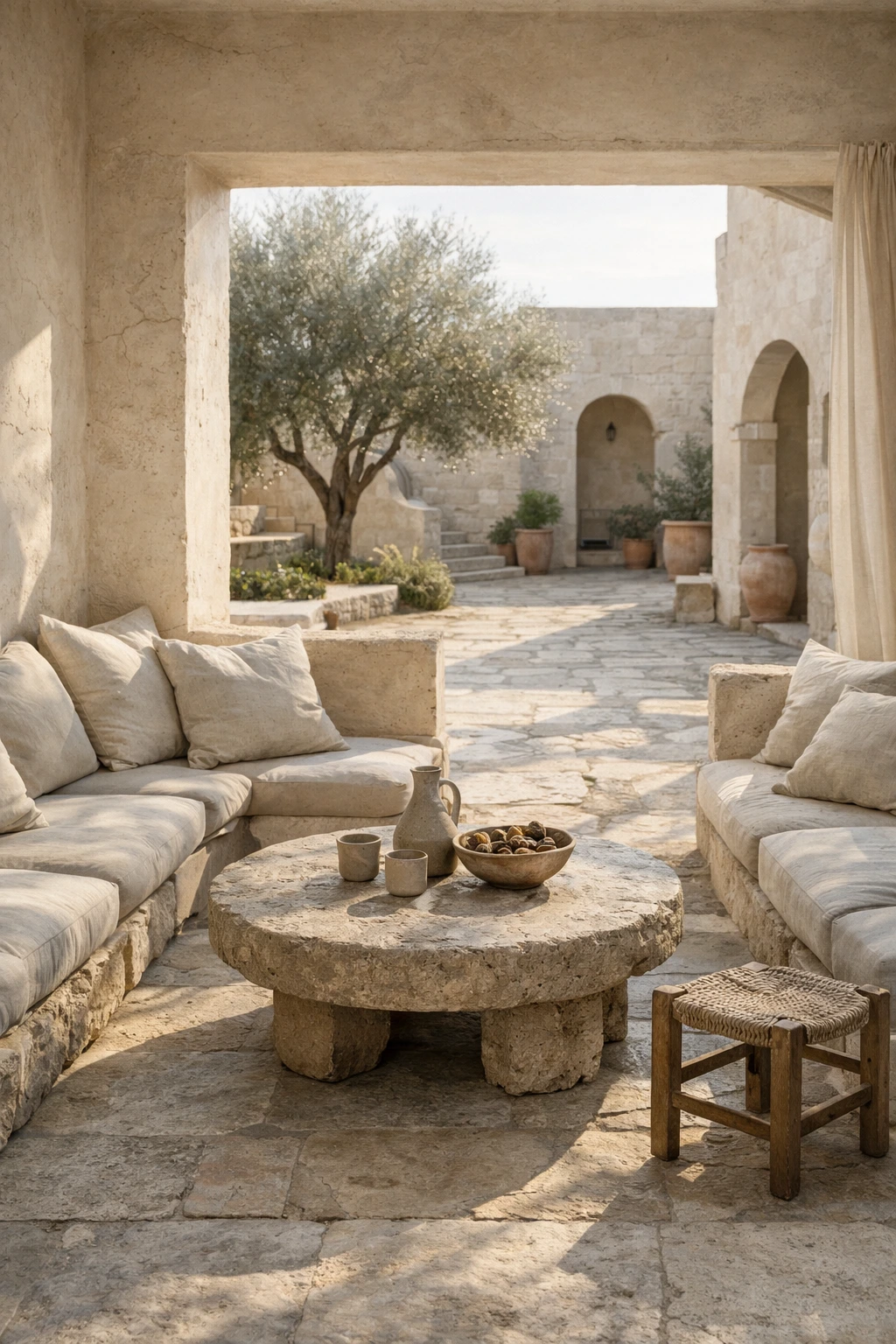 Refined luxury hospitality courtyard setting