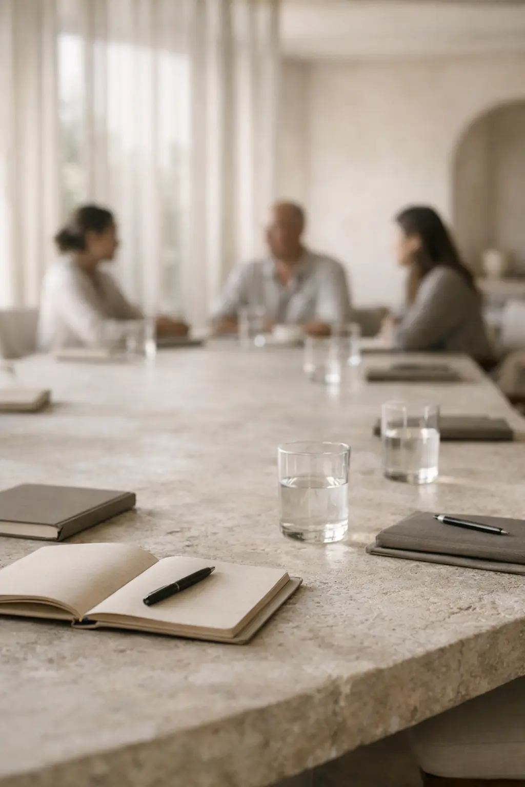 Luxury hospitality leadership review meeting
