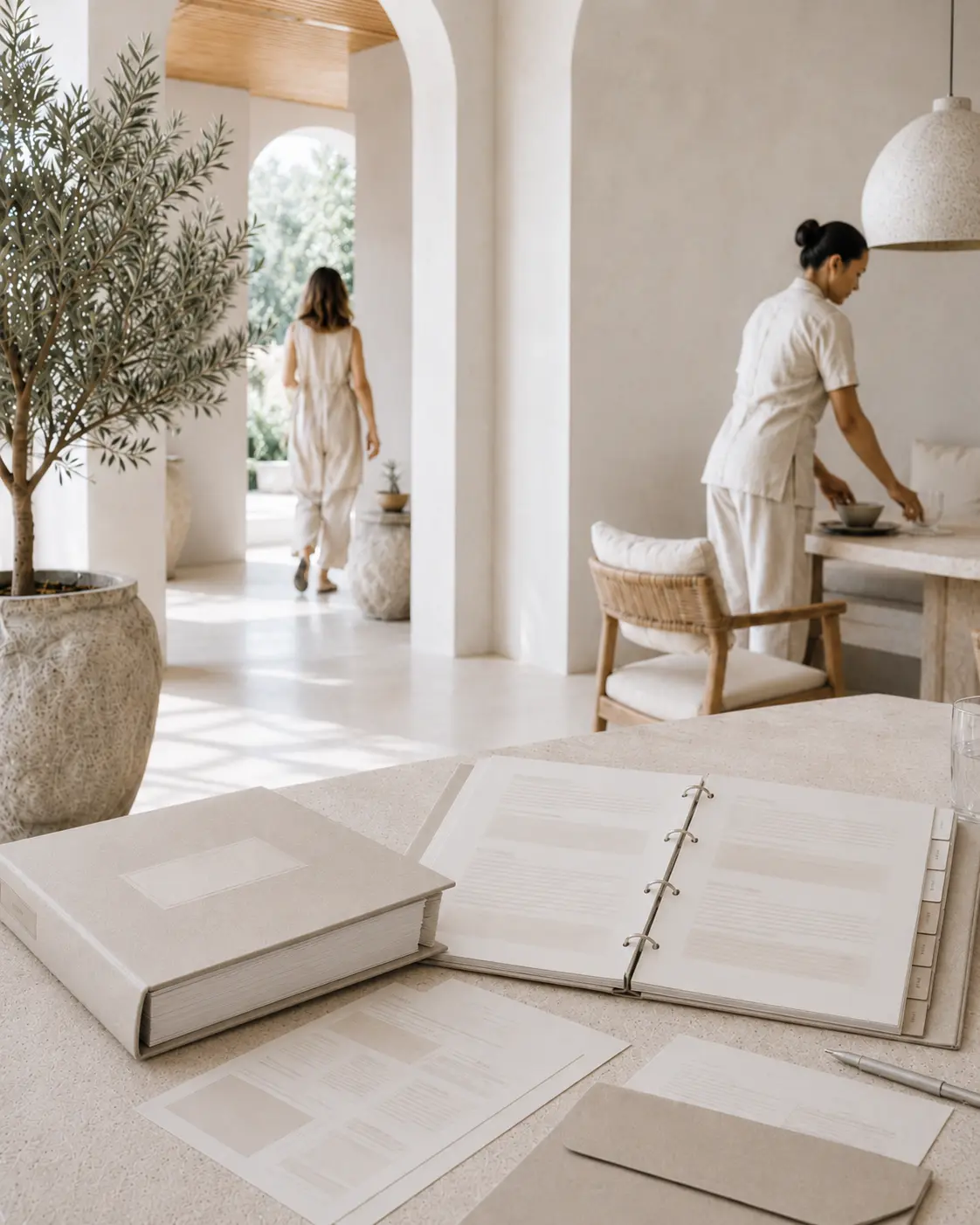Brand standards documentation reviewed alongside real operational environments in a luxury hospitality setting, illustrating how independent assessments evaluate whether standards are consistently reflected in daily guest experiences.